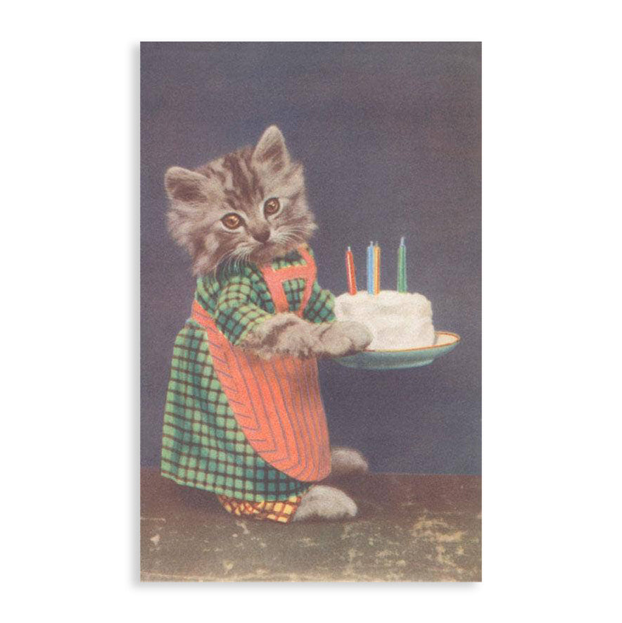 vintage cat birthday card