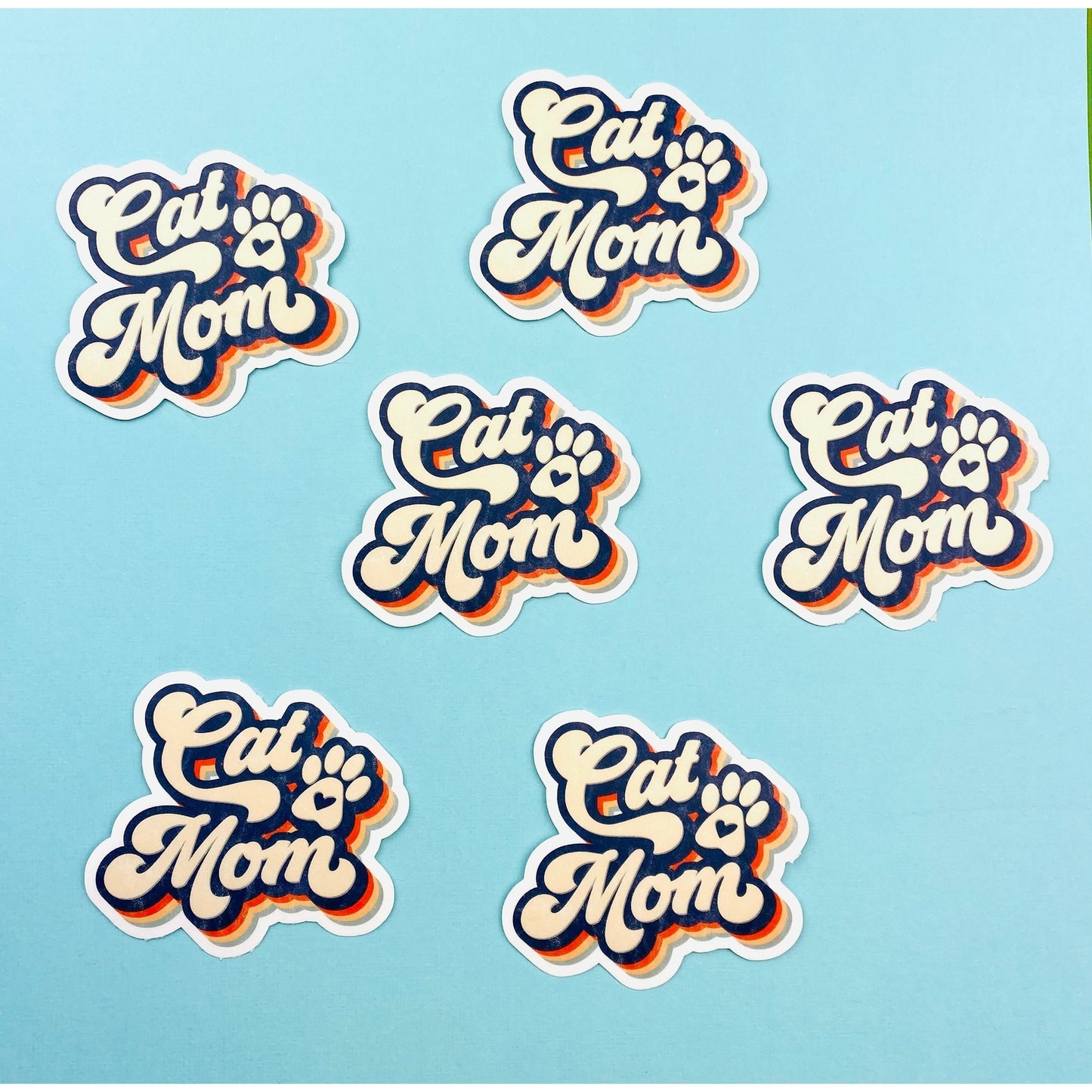 Retro Cat Mom Sticker