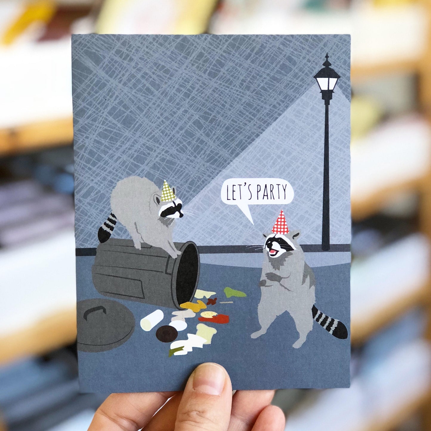 Raccoon Party Birthday Card