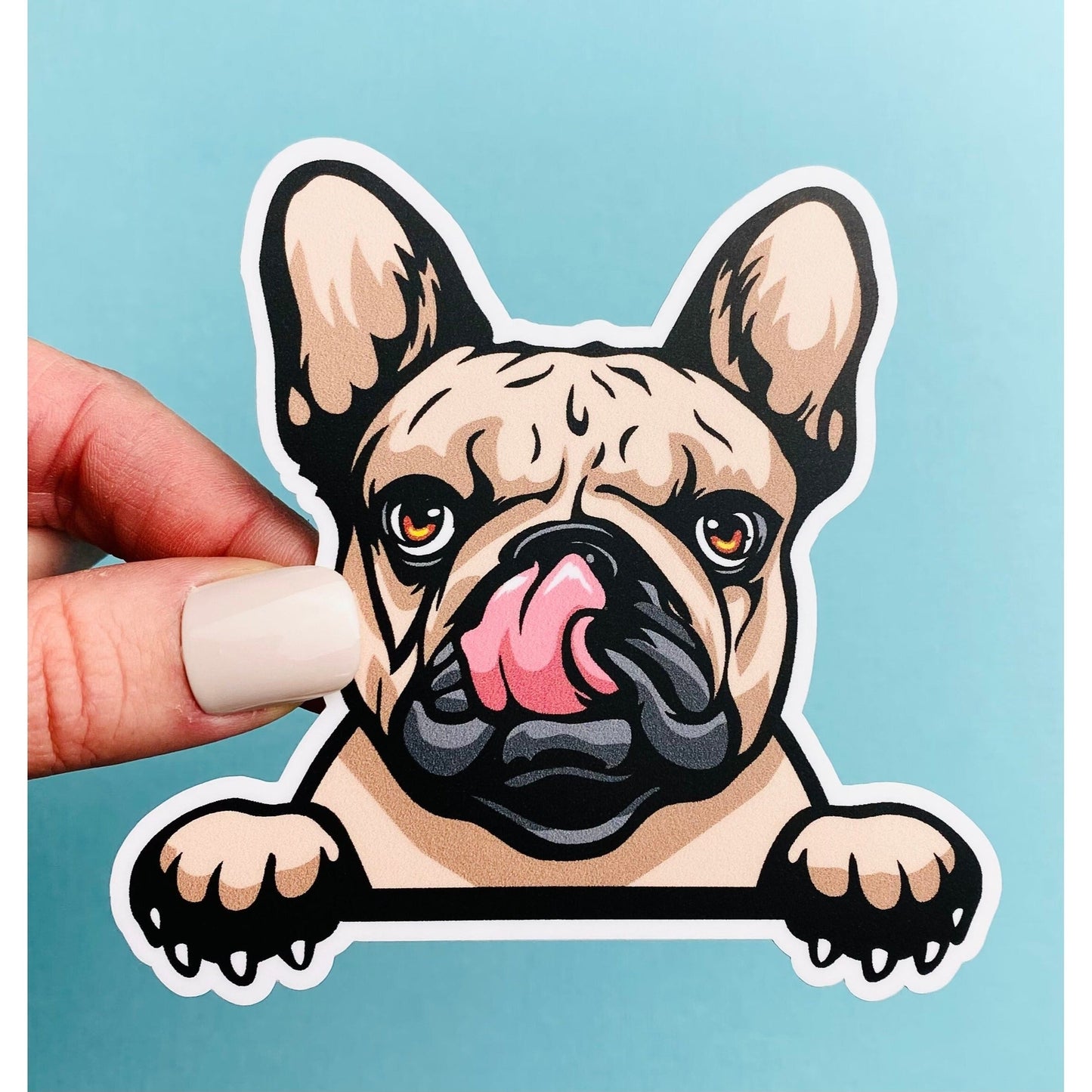 Peeking French Bulldog Sticker