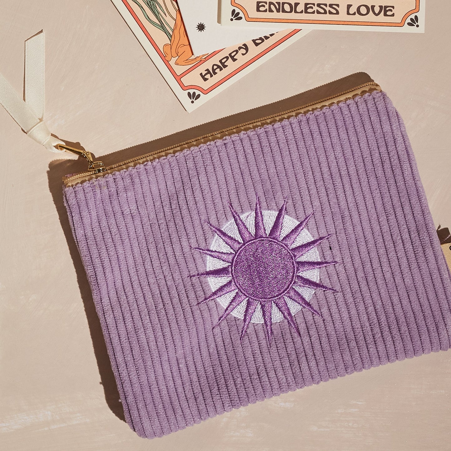 Corduroy Sunburst Pouch