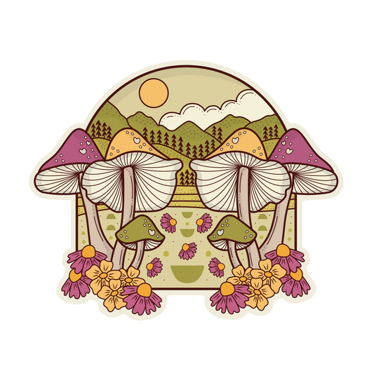 Mushroom Forest Vinyl Sticker