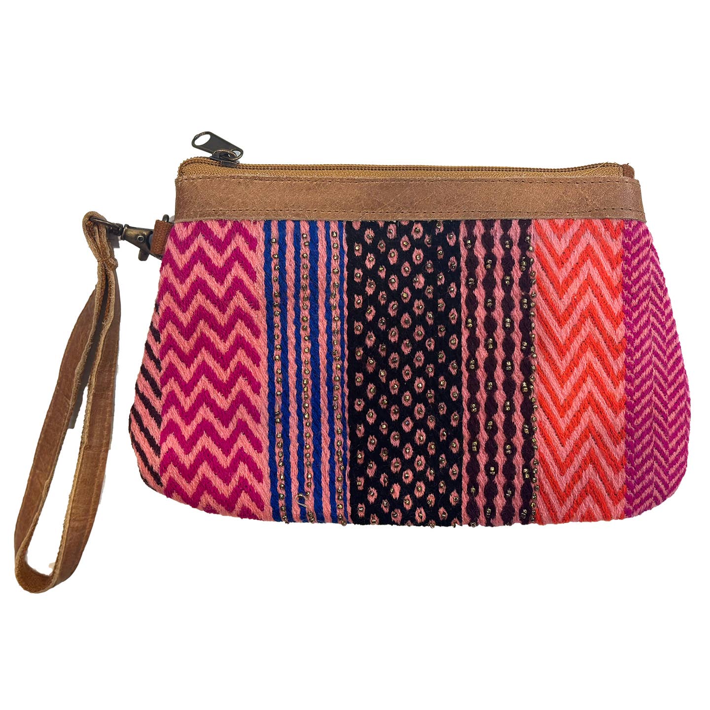 Pink Stripes Wristlet