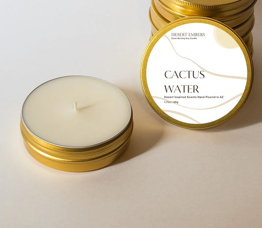 Cactus Water Desert Travel Tin Candle