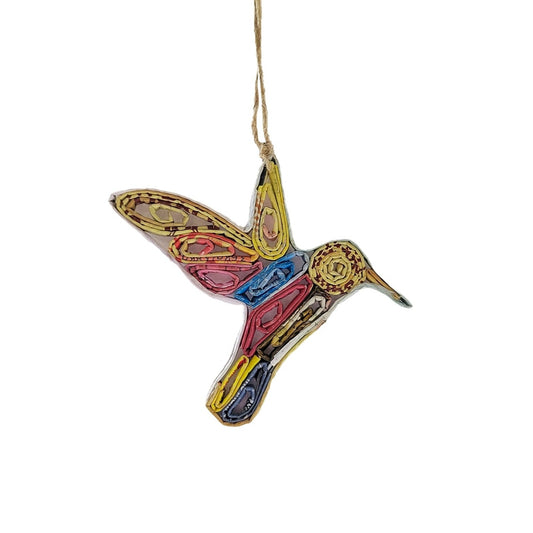 Hummingbird Recycled Paper Ornament