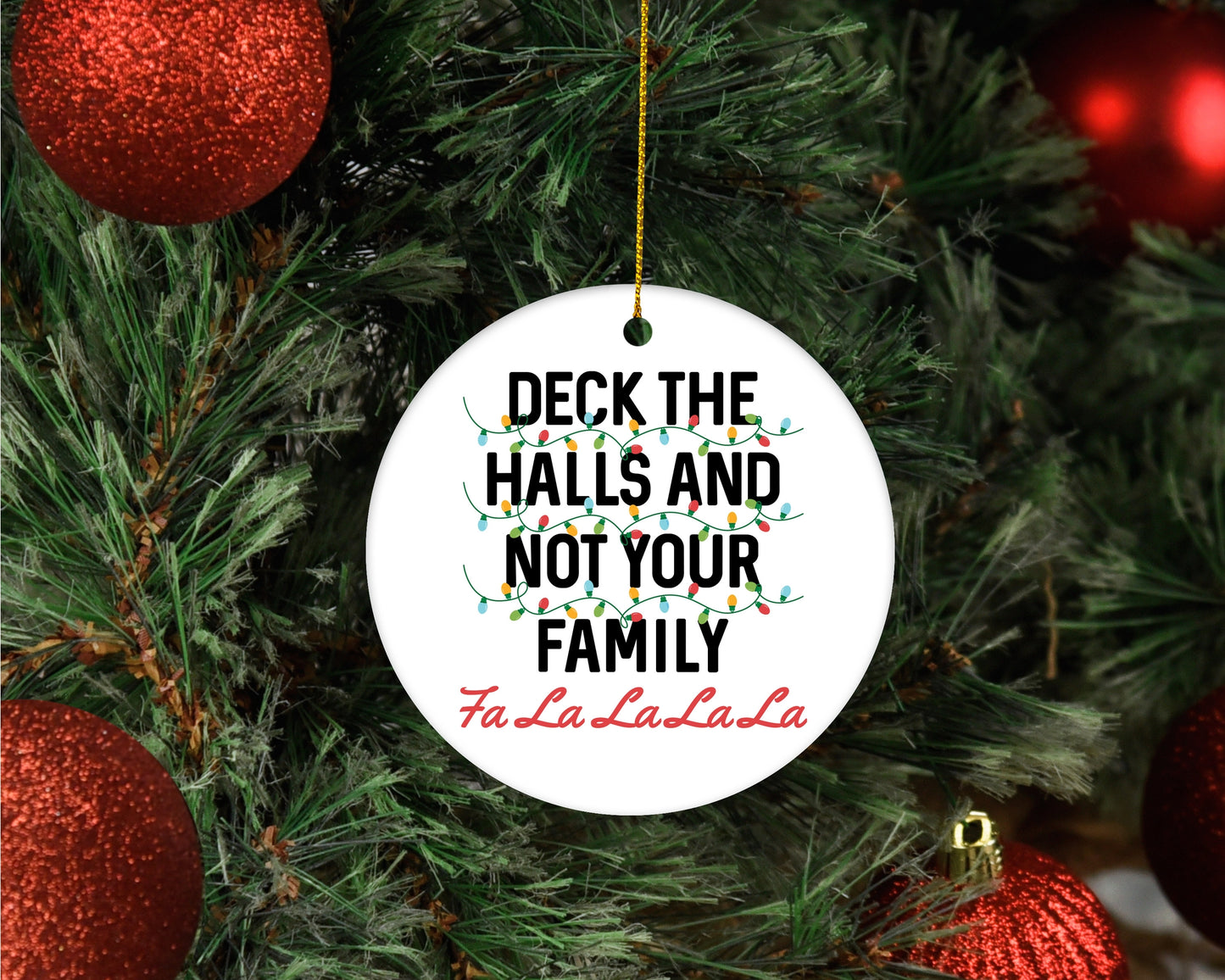 Deck the Halls Ceramic Ornament