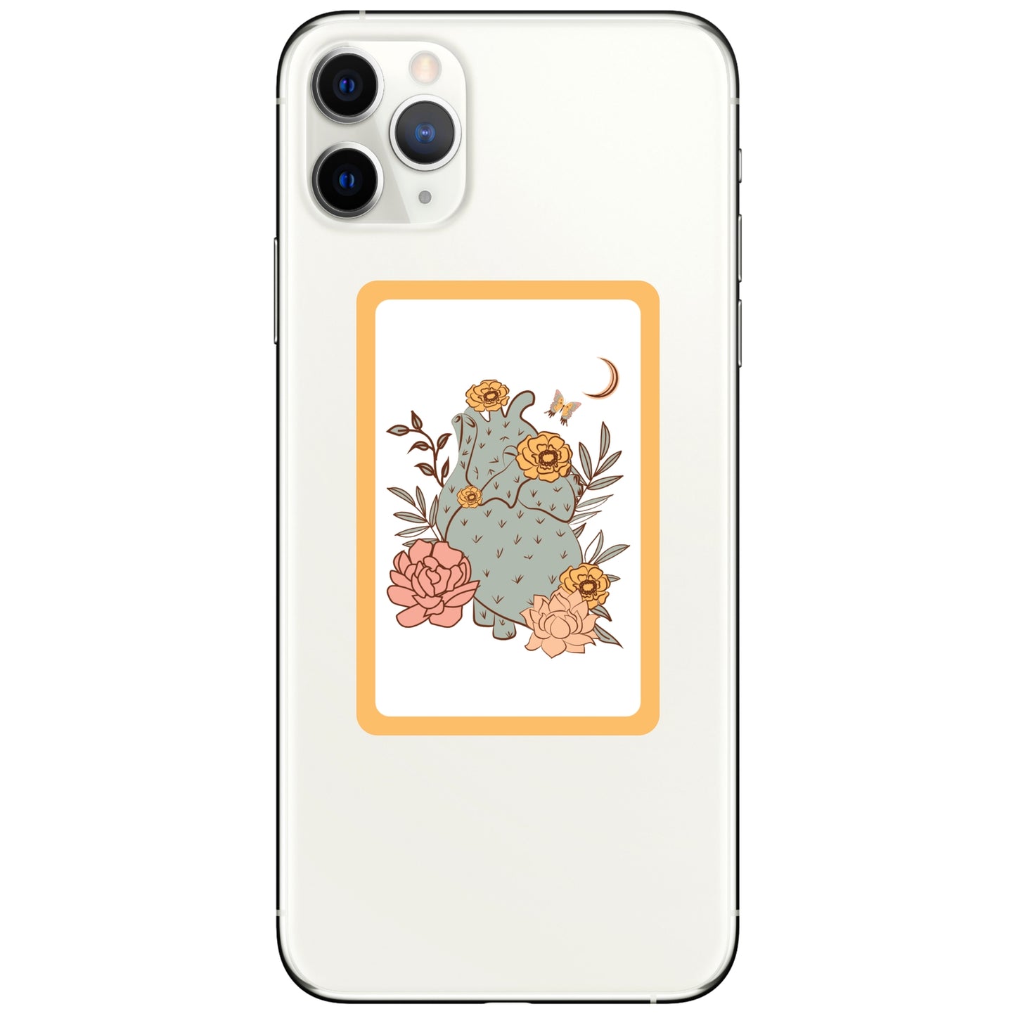 Flowering Prickly Pear Heart Sticker