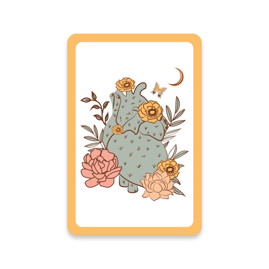 Flowering Prickly Pear Heart Sticker