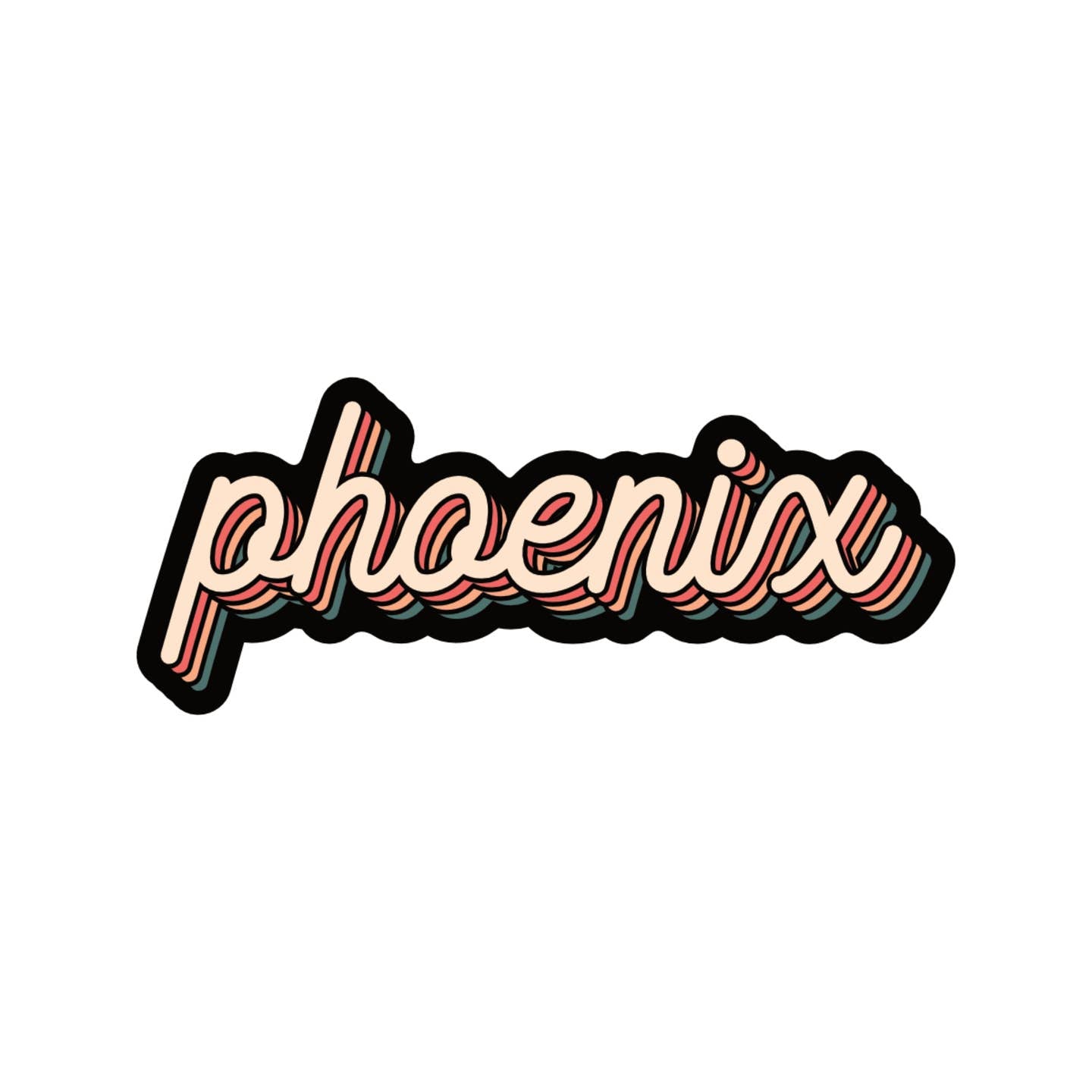 Phoenix Cursive Vinyl Sticker