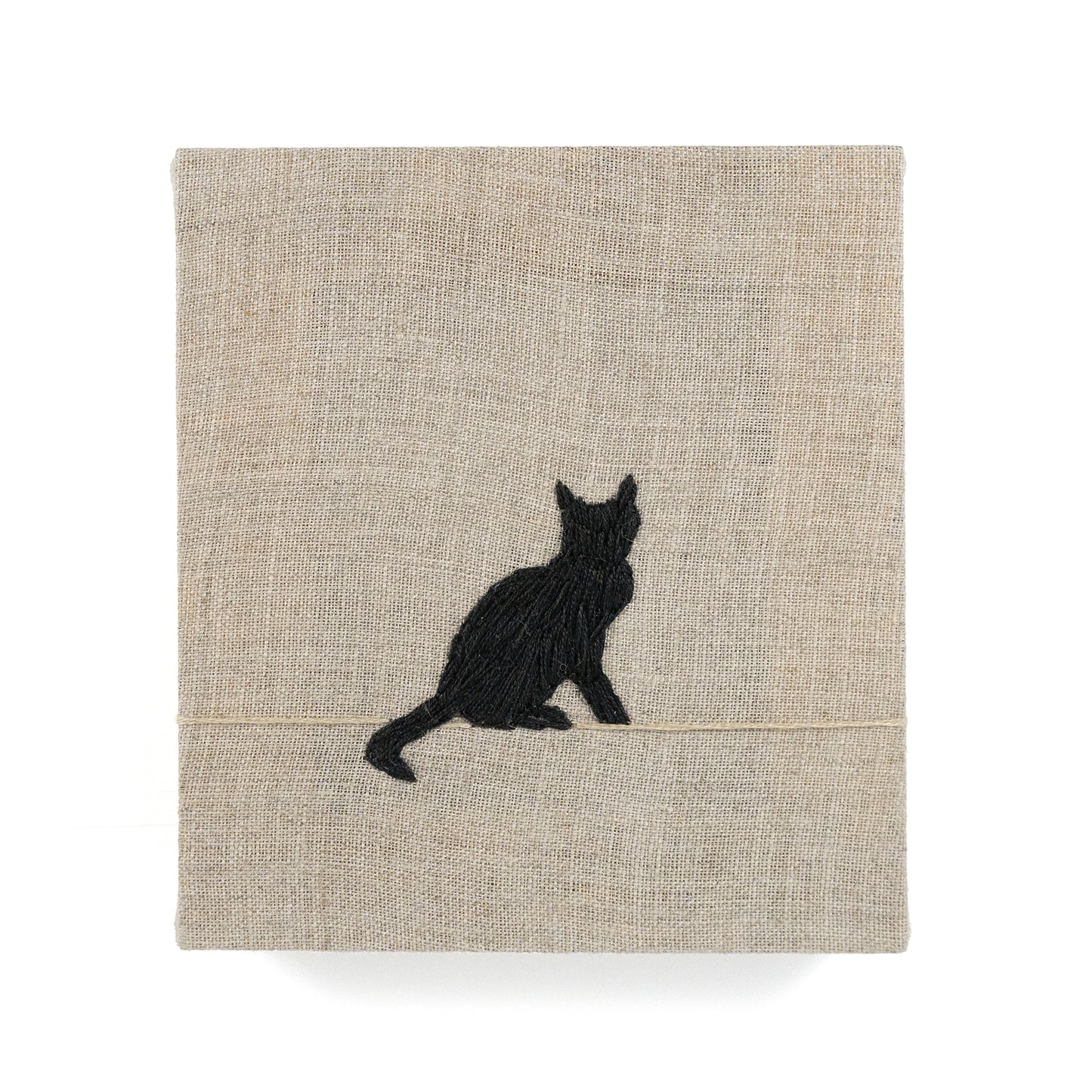 Black Cat on Linen - Small