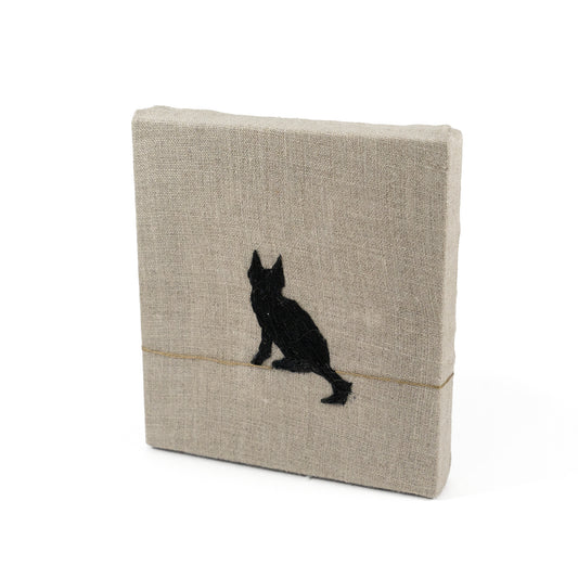 Black Cat on Linen - Small