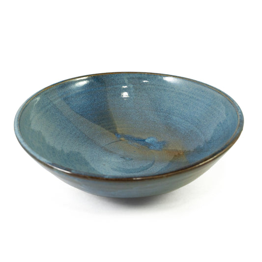 Blue and Rust Shallow Bowl