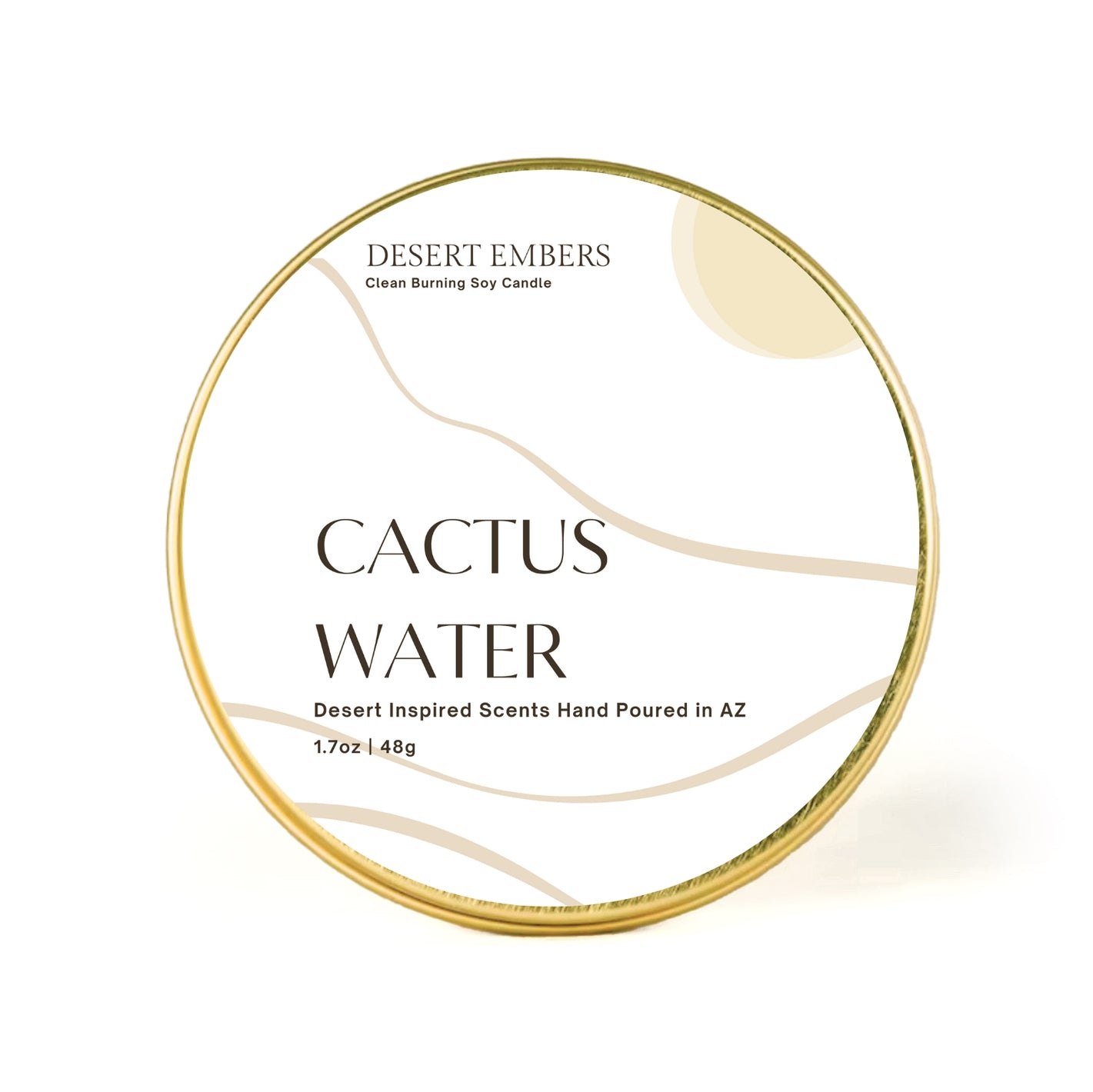 Cactus Water Desert Travel Tin Candle