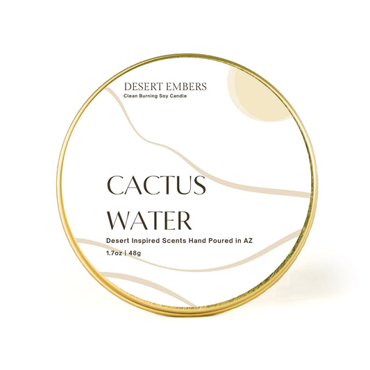 Cactus Water Desert Travel Tin Candle