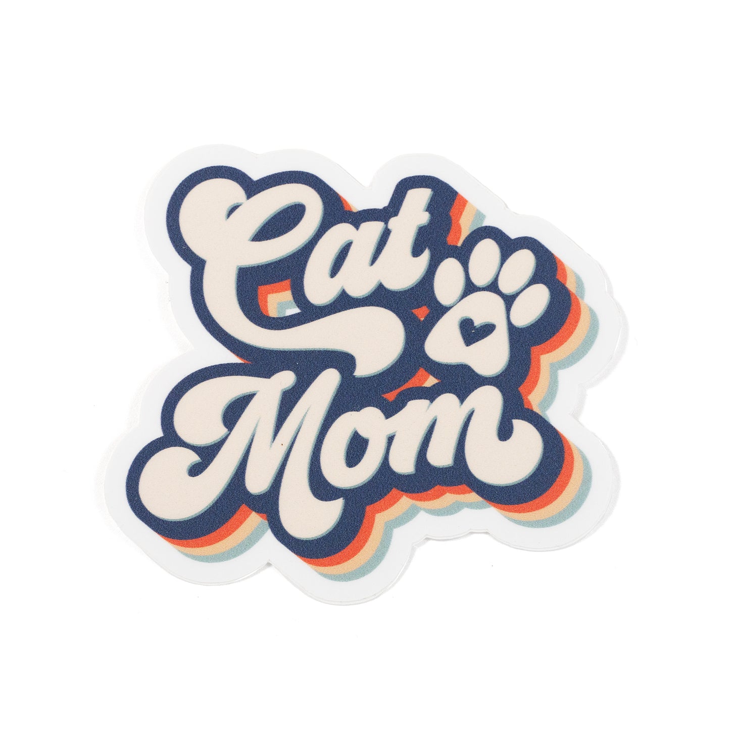 Retro Cat Mom Sticker