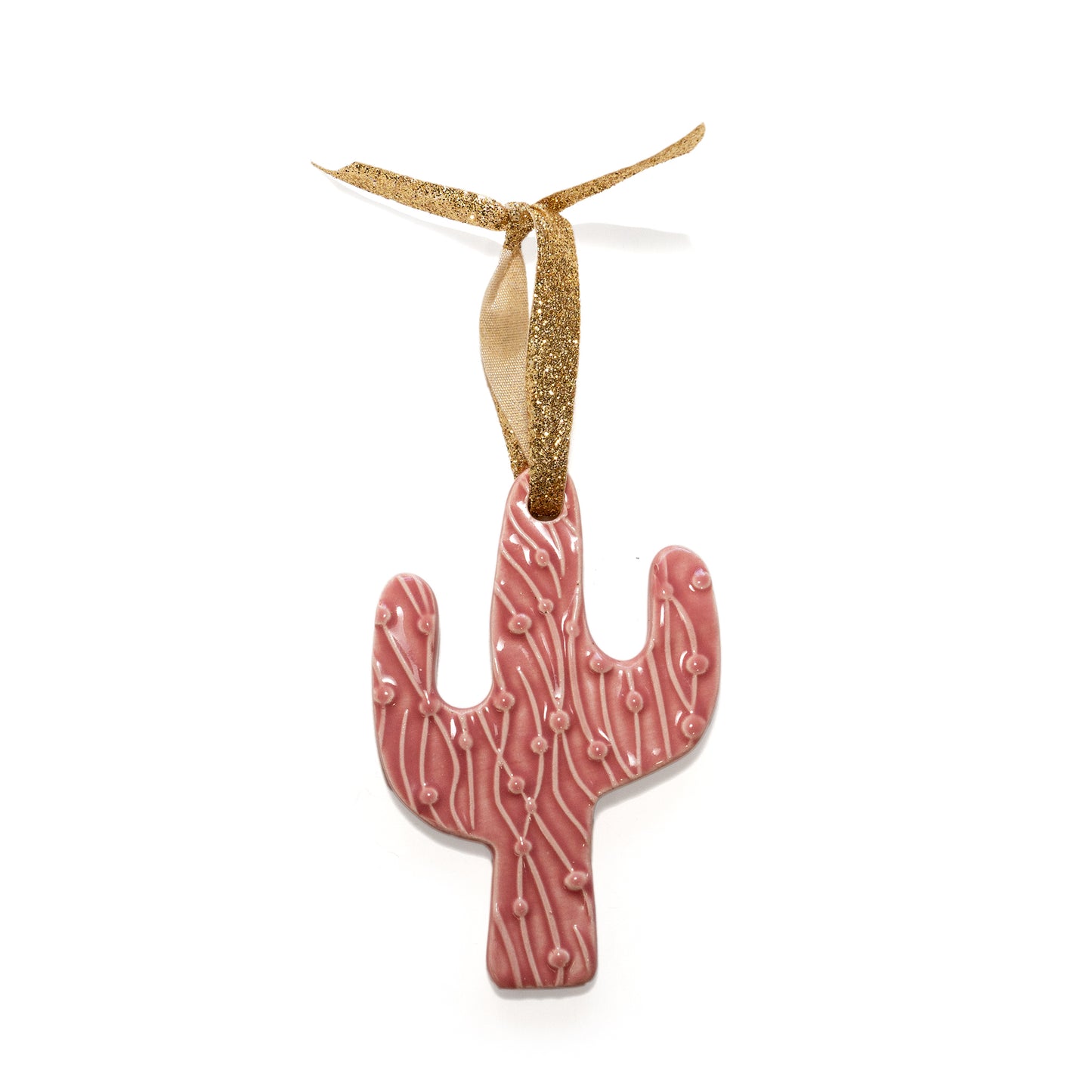 Saguaro ceramic hanging tag ornament