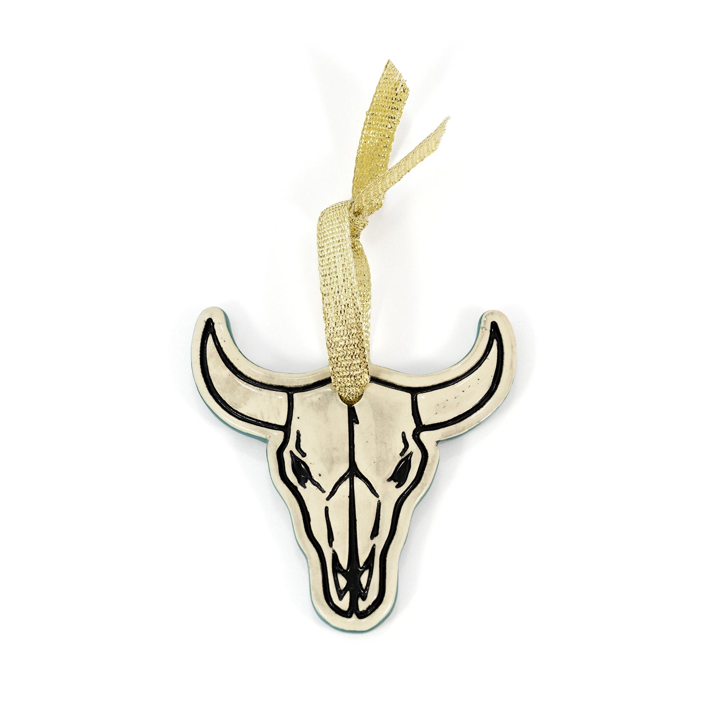 Steer Cow Skull Ceramic Hanging Tag Ornament