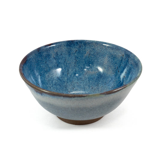 Crackle White and Blue Bowl