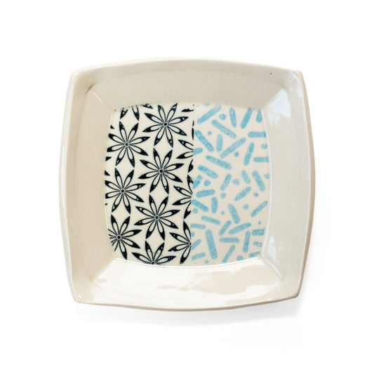 Geometric Painted Square Ceramic Plates