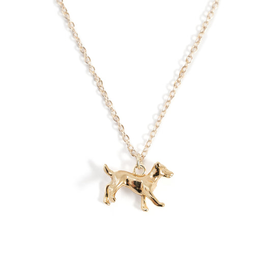 Gold Dog Charm Necklace