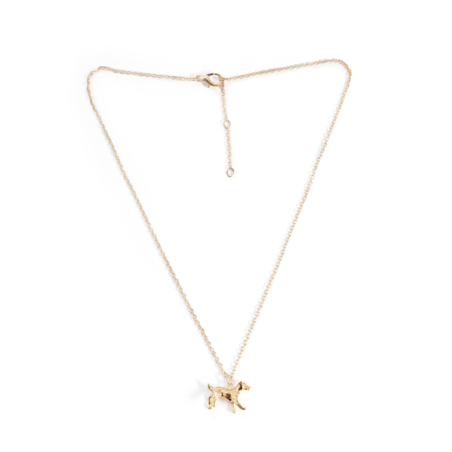 Gold Dog Charm Necklace