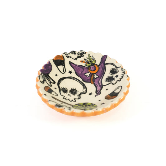 Halloween Spooky Skull Ceramic Ring Dish