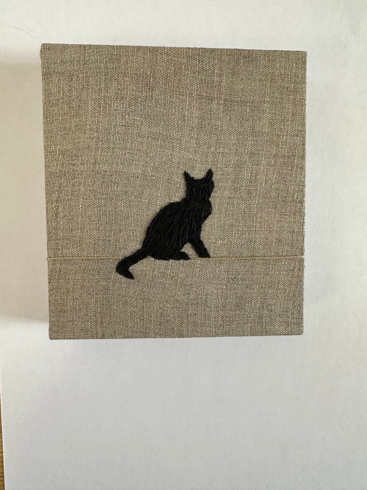 Black Cat on Linen - Small