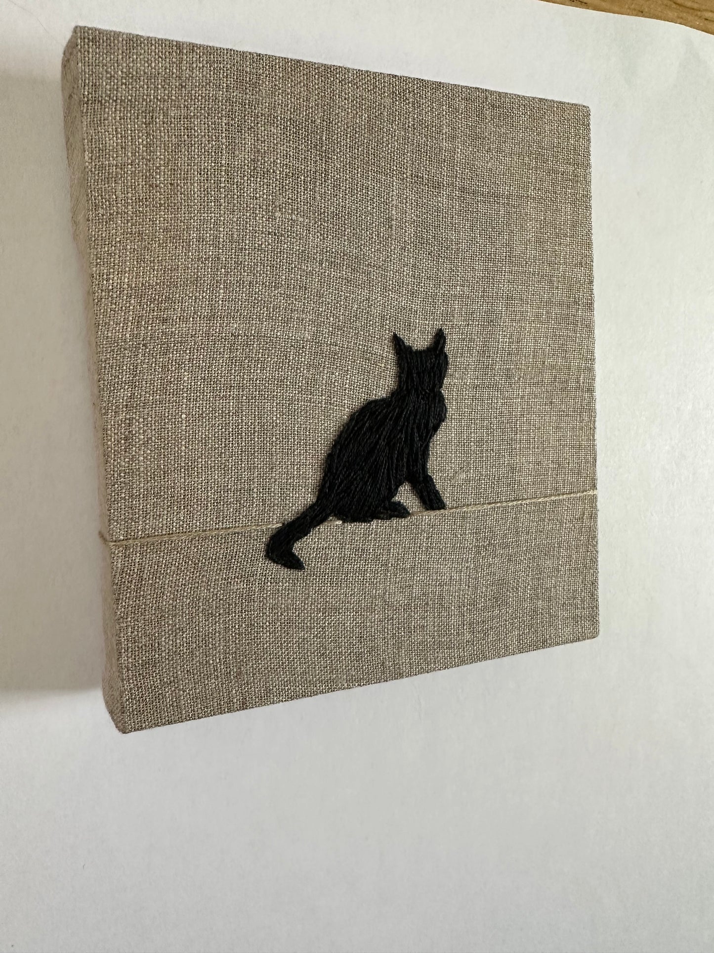 Black Cat on Linen - Small