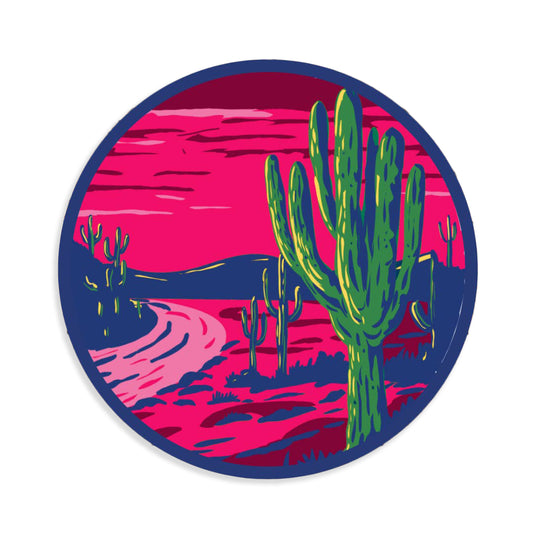 Saguaros At Sunset Whimsical Sticker