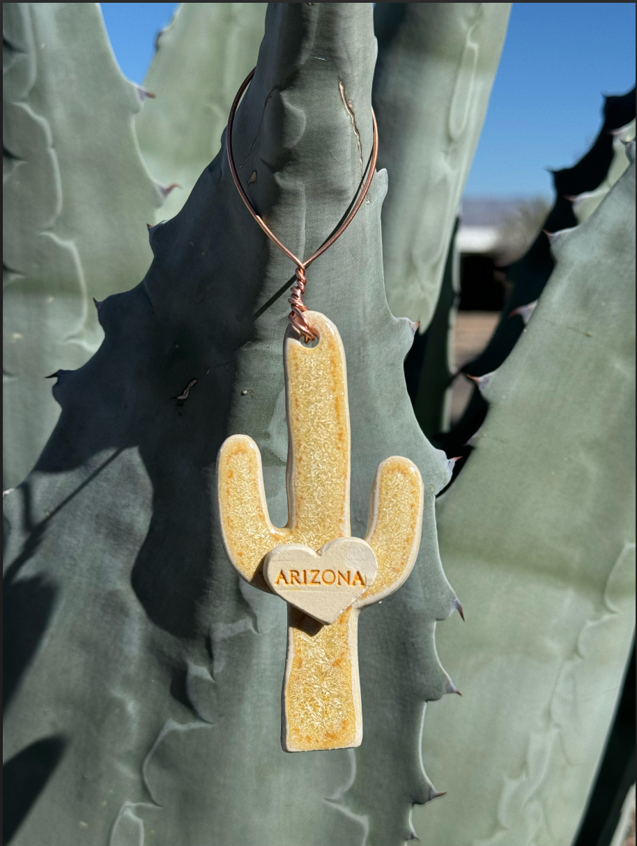 Saguaro Gold Glaze Handmade Ceramic Ornament