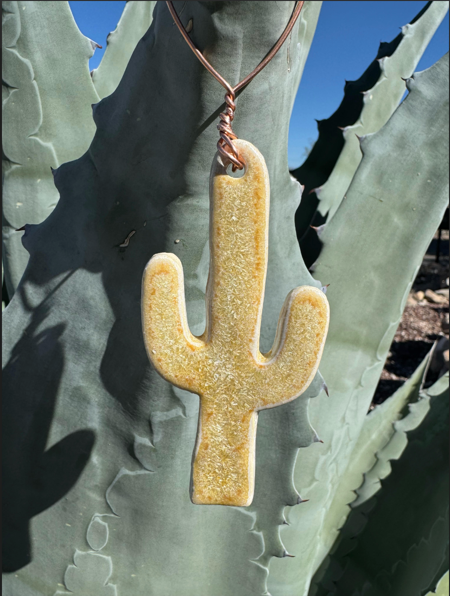 Saguaro Gold Glaze Handmade Ceramic Ornament