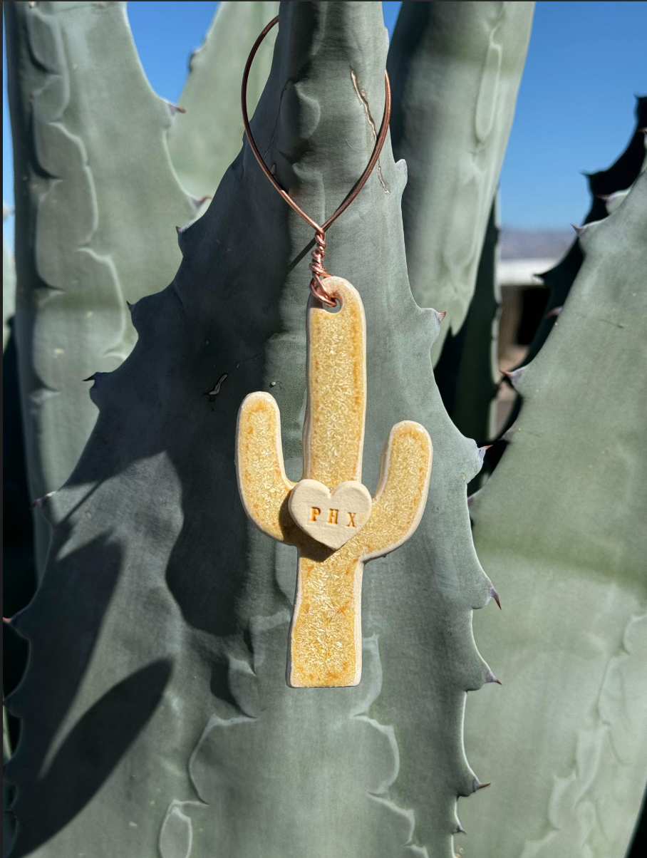 Saguaro Gold Glaze Handmade Ceramic Ornament