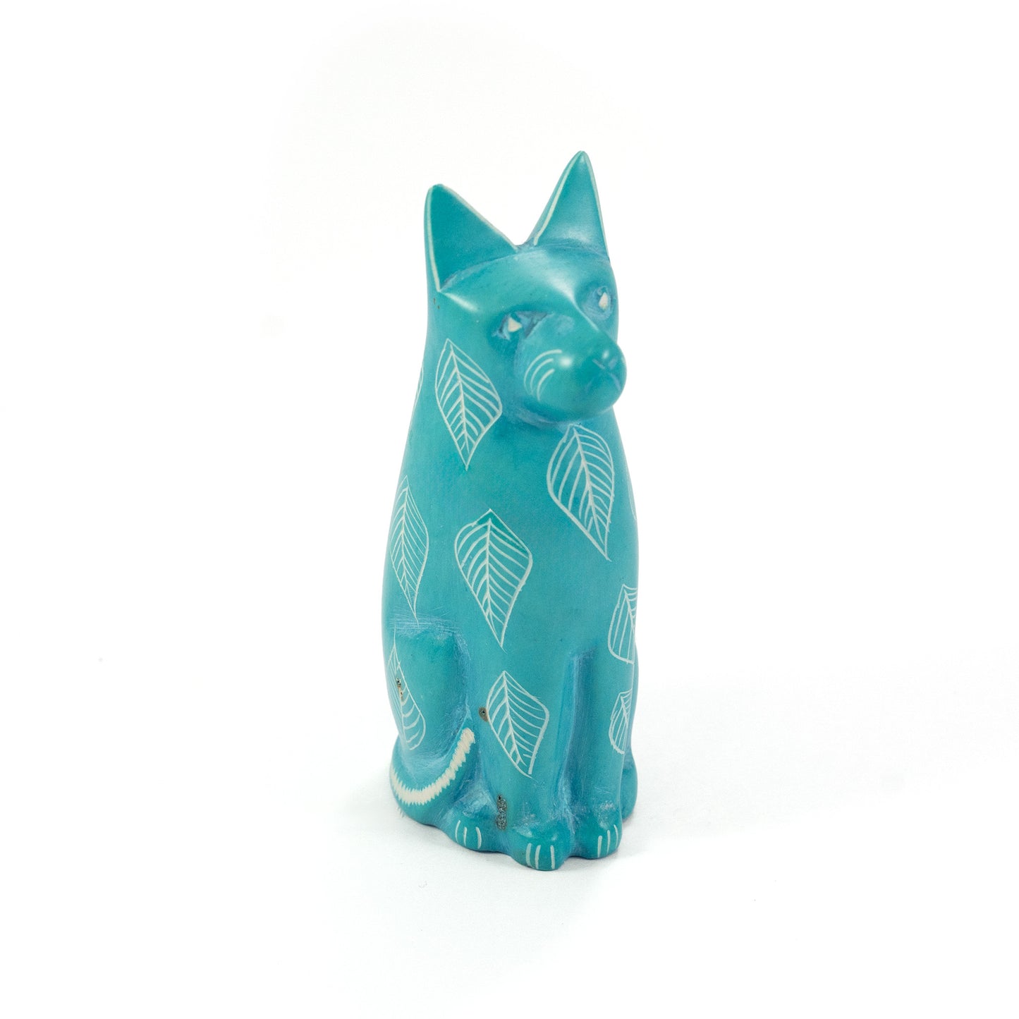 Carved Sitting Cat Statue