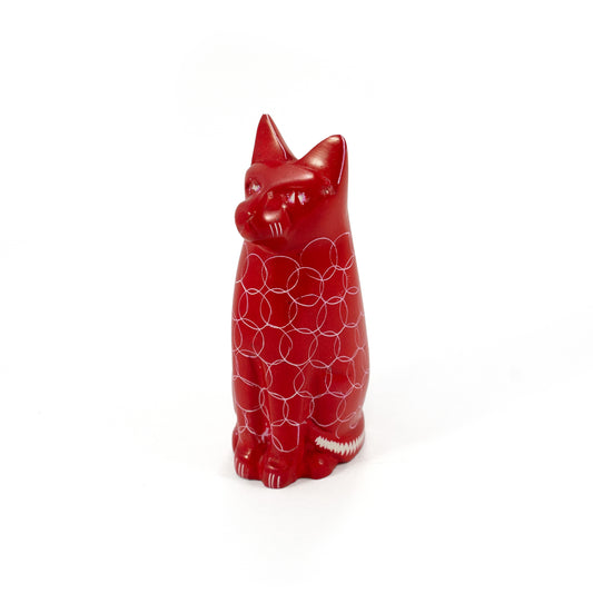 Carved Sitting Cat Statue