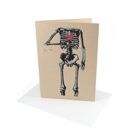 Skeleton with Heart Card