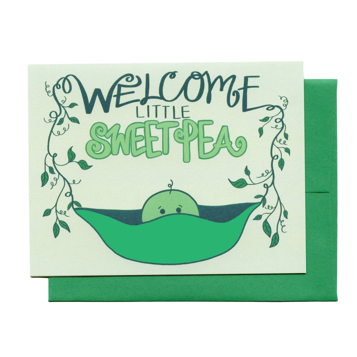 Welcome Little Sweet Pea Greeting Card