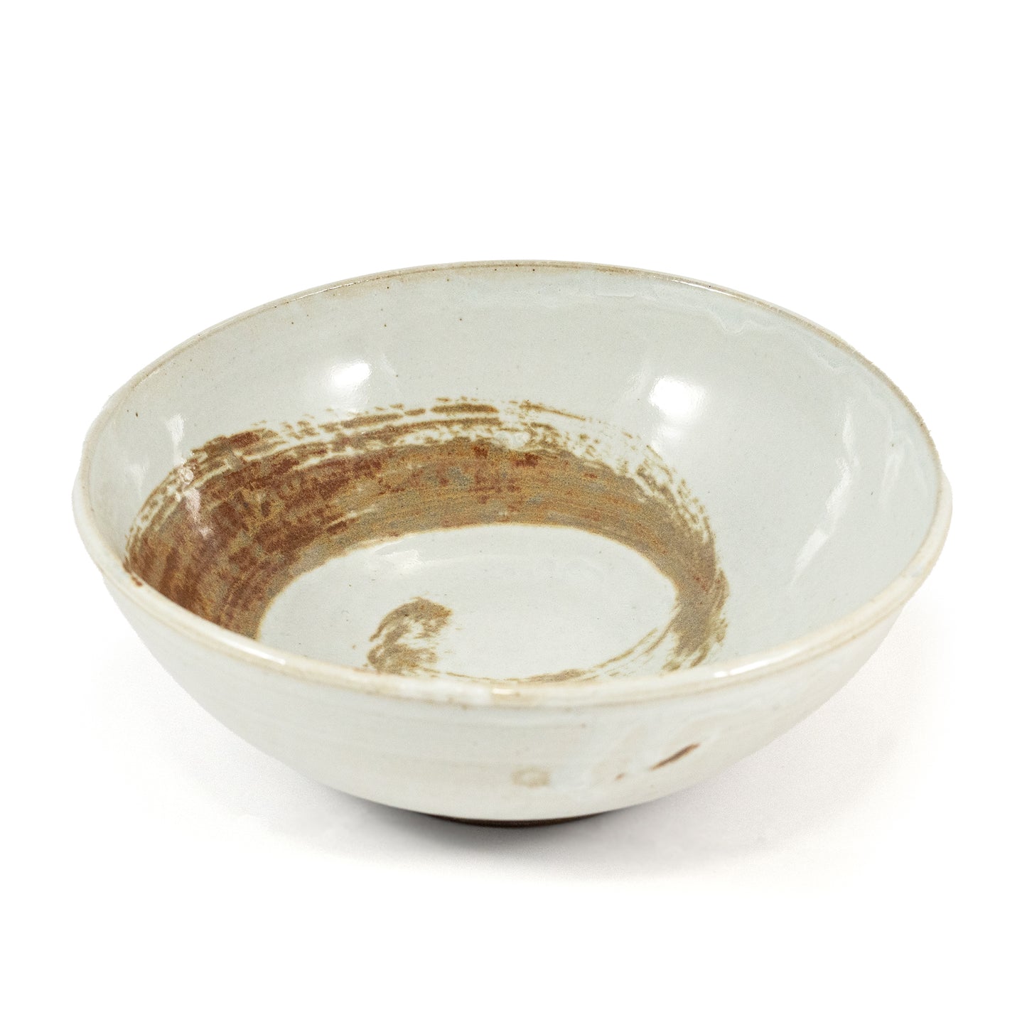 White with Copper Swirl Bowl