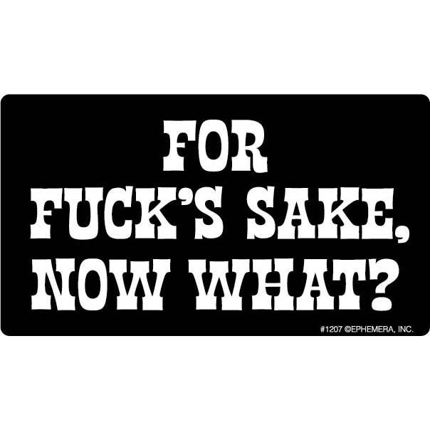 For Fuck's Sake, Now What? Sticker