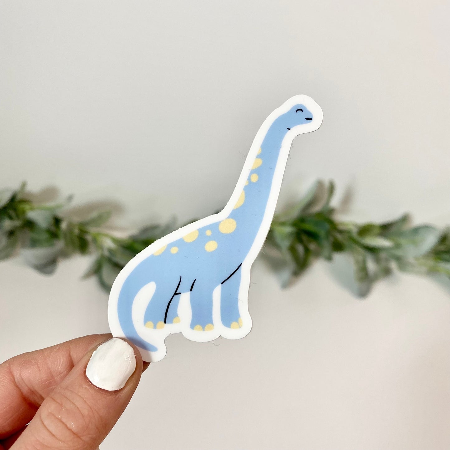 Blue Long Neck Dinosaur Sticker