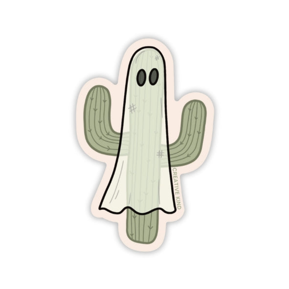 Ghost Saguaro Vinyl Sticker