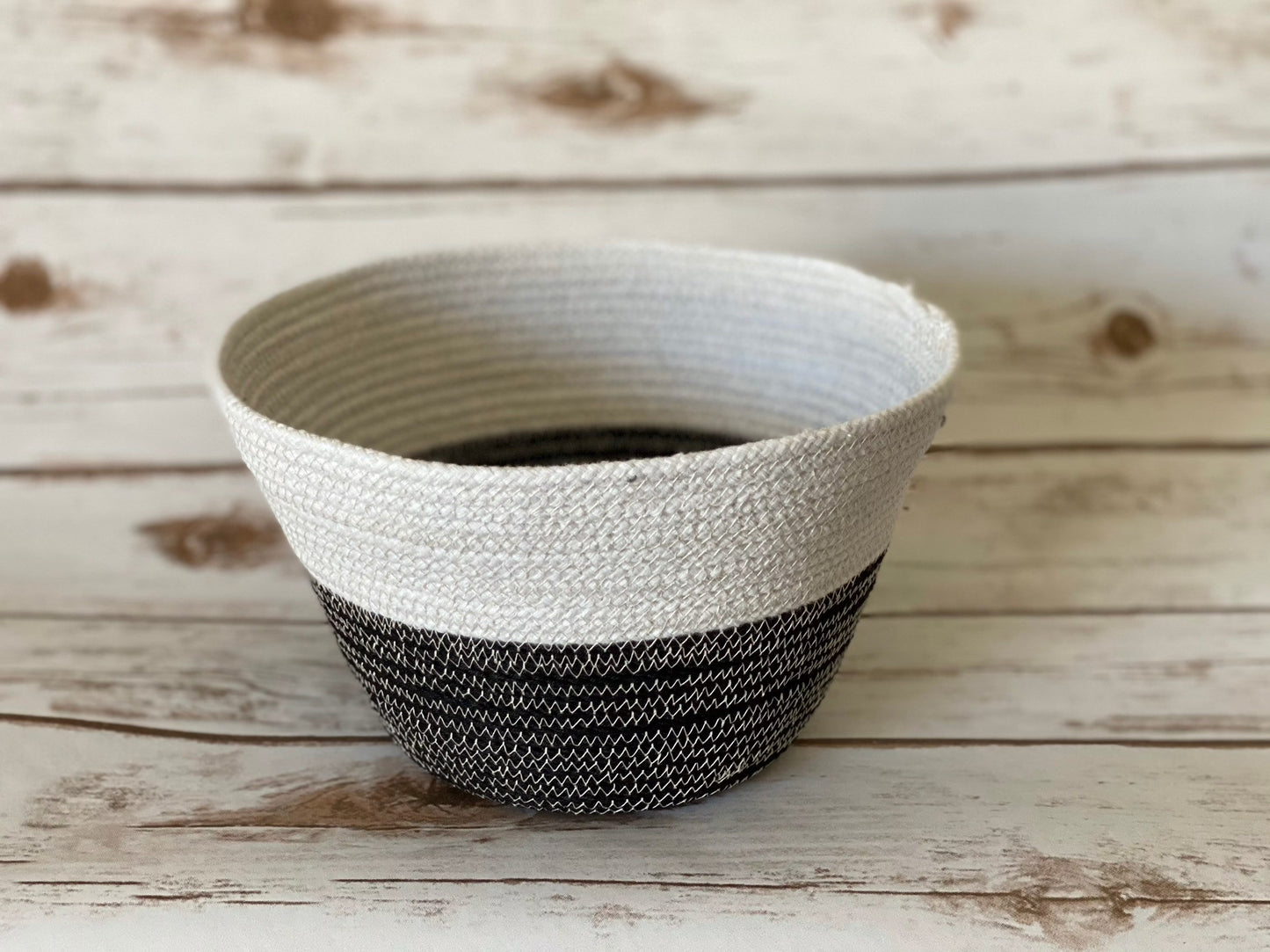 Natural and Black Rope Basket