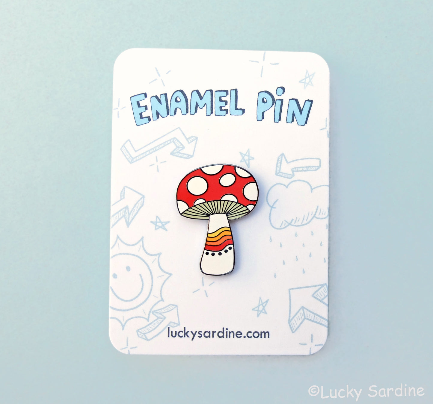 Mushroom Rainbow Enamel Pin