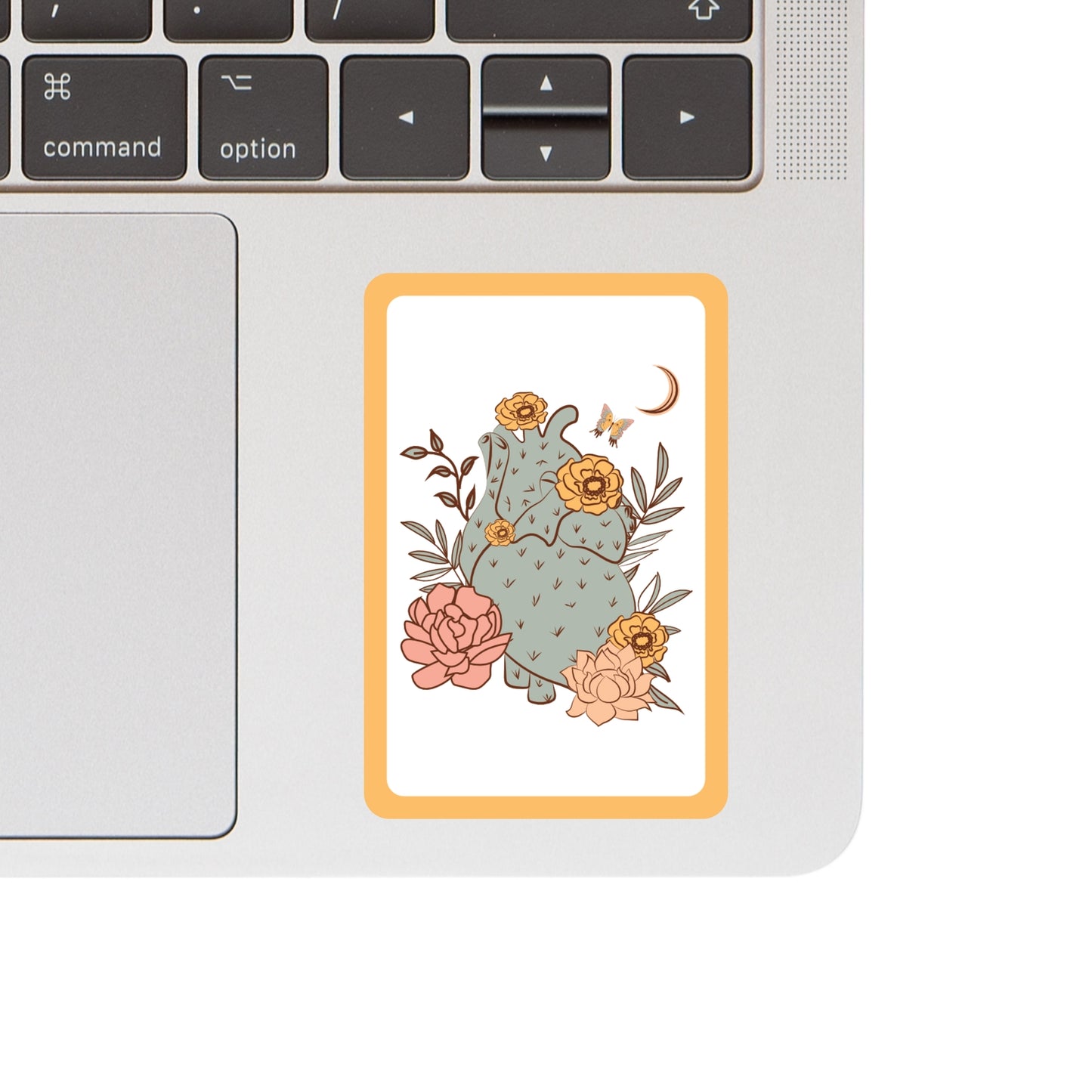 Flowering Prickly Pear Heart Sticker