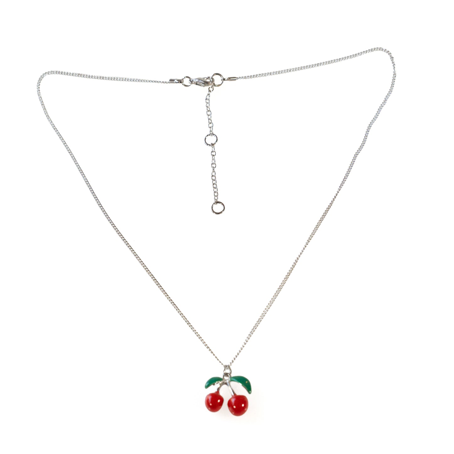 Enamel Red Cherry Handmade Necklace