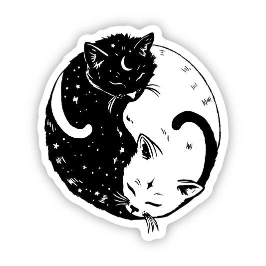 Yin and Yang Sleeping Cats Sticker