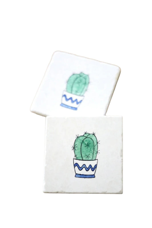 Barrel Cactus Marble Coaster