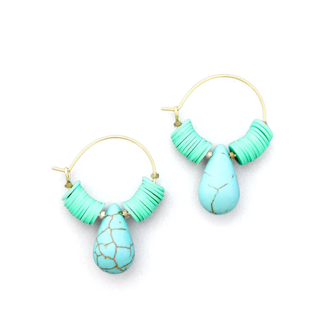 Mint and Turquoise Hoops