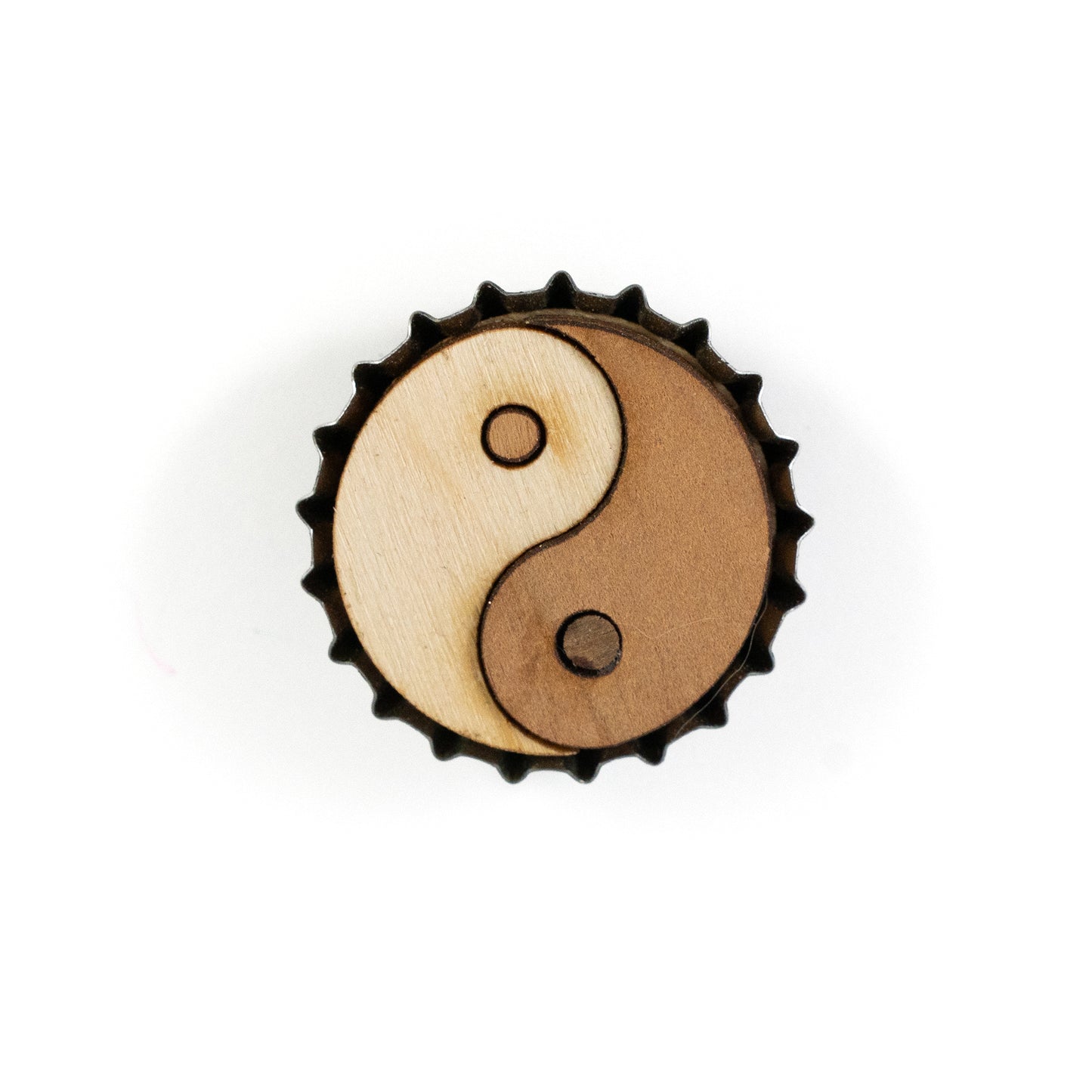 Yin and Yang Bottle Cap Magnet