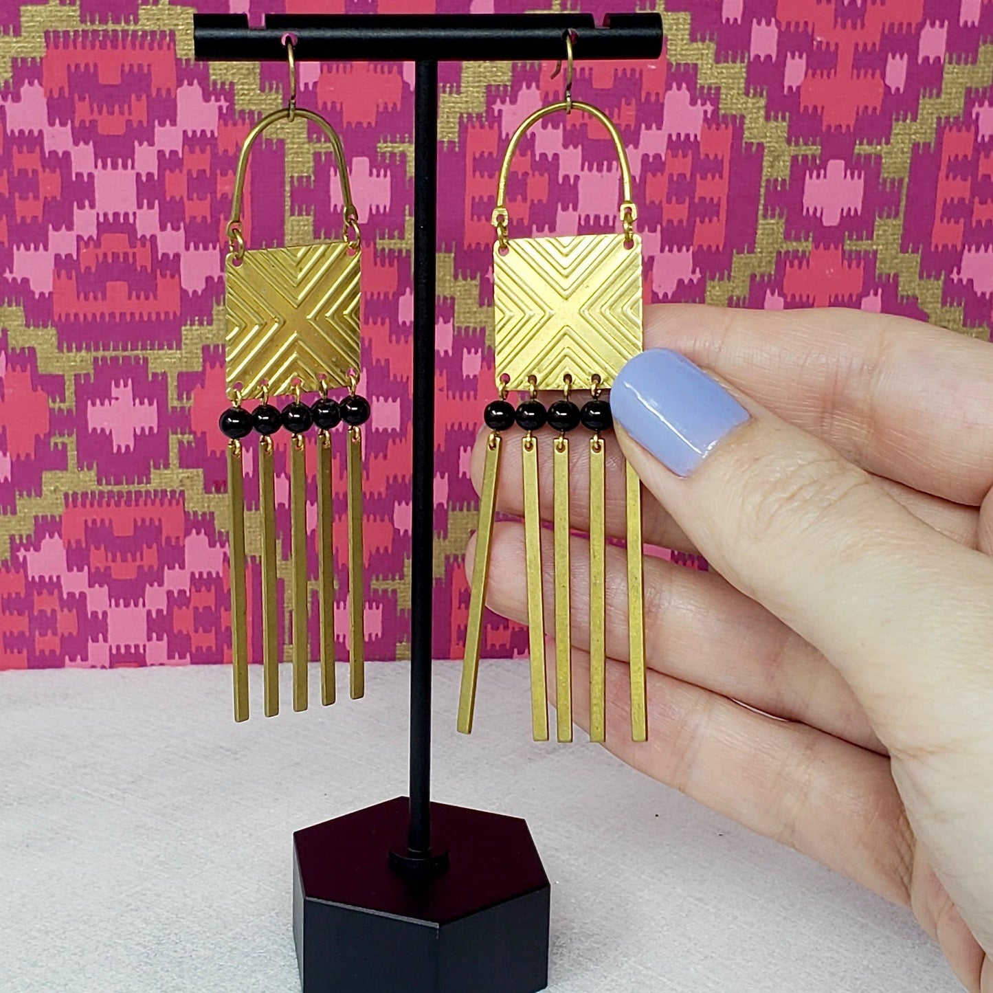 Brass Fringe Earrings