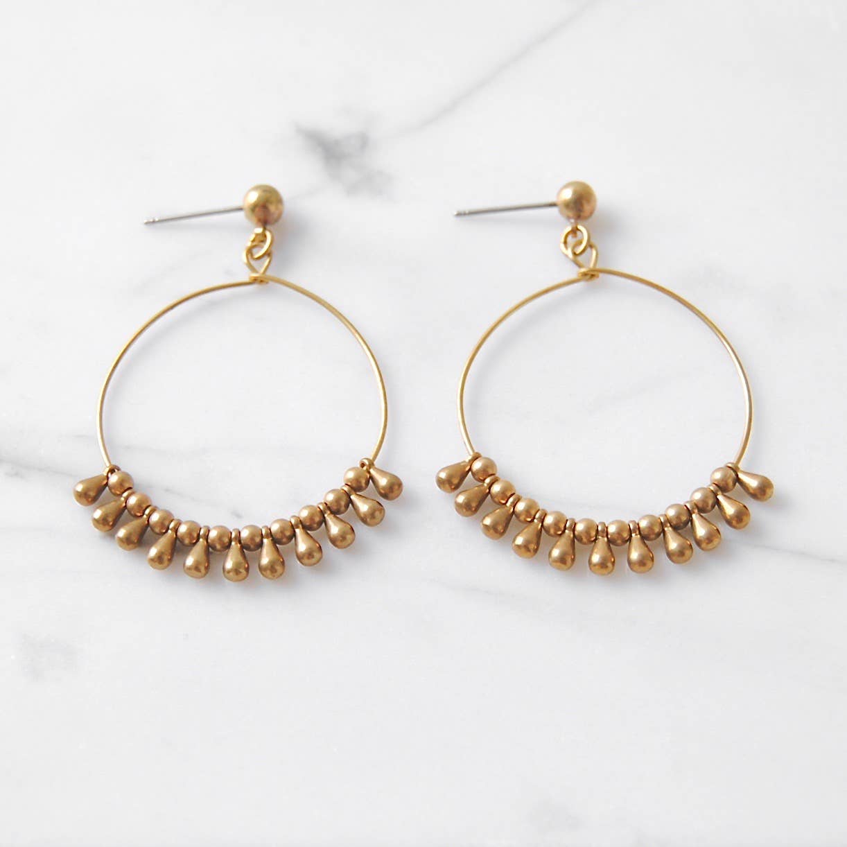 Large Teardrop Hoop Earrings